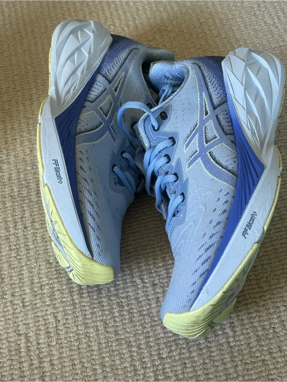 ASICS Women's Light Blue and Pale Yellow Running Shoes